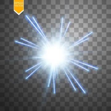 Light digital star on the transparent background Illustrazione stock