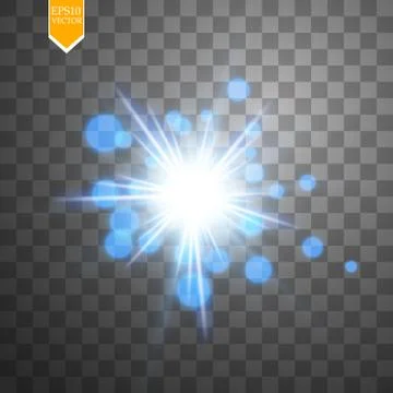 Light digital star on the transparent background Stock Illustration