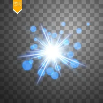 Light digital star on the transparent background 스톡 일러스트