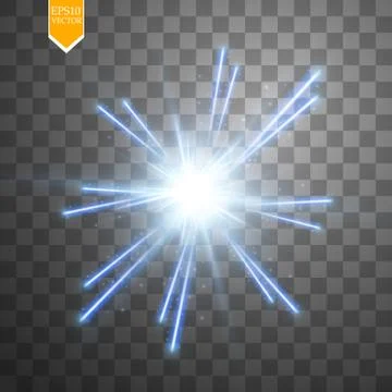 Light digital star on the transparent background Stock Illustration
