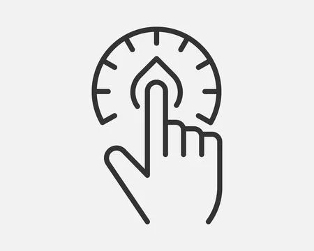 Light dimmer icon line flat trendy design. Electricity lamp saving energy sig Stock Illustration