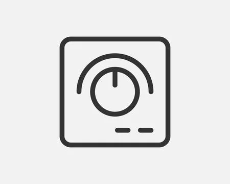 Light dimmer icon line flat trendy design. Electricity lamp saving energy sig Stock Illustration