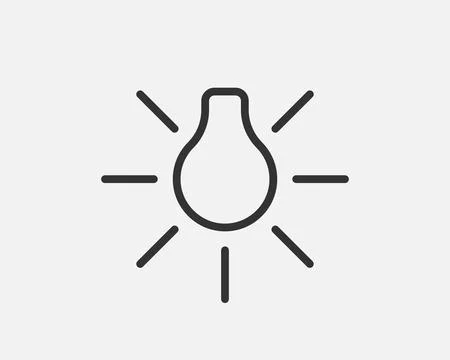 Light dimmer icon line flat trendy design. Electricity lamp saving energy sig Illustrazione stock