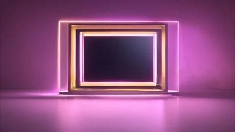 Light dimming effect, center multi-layered glowing gold rectangular horizon.. 動画素材 273954573