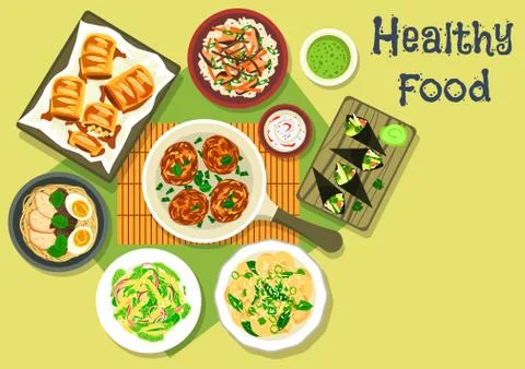 Light dishes for lunch menu icon design Stock Illustration