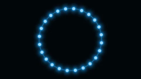 Light display creates a mesmerizing circle pattern at night event Stock Footage 299313492