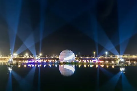 Light display at the Darwin Waterfront Stock Photos
