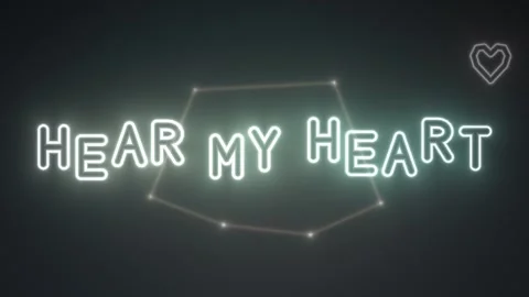 Light display with the phrase Hear My Heart in neon style Stock Footage 339513772