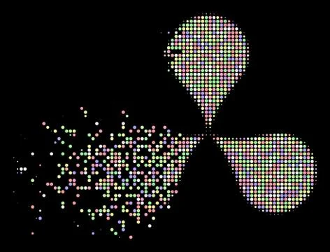 Light Dissipated Dot Halftone Map Pointers Icon Illustrazione stock