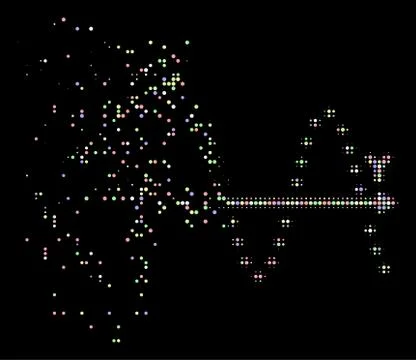 Light Dissolving Dot Halftone Dotted Sine Plot Icon Ilustración de archivo