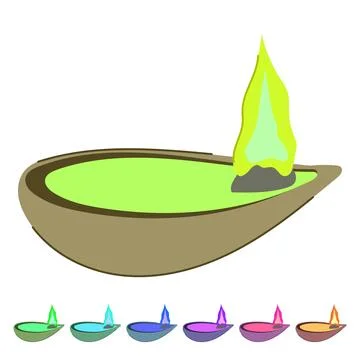 Light diwali lamp vector cartoon graphic Stock Illustration