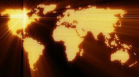 Light dotted world map Stock Footage 12726415