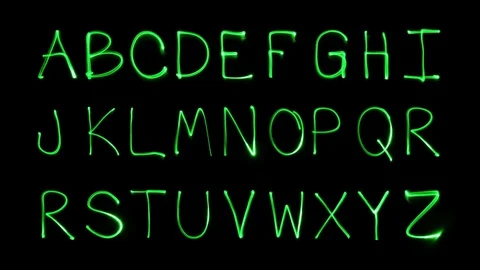 Light-drawn animated letters Stock Footage 80816878