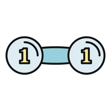 Light dumbbell showing number one for fitness exercise Stockillustratie
