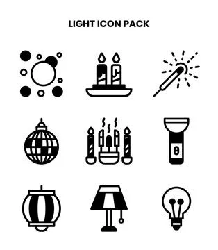 Light DuoTone Design Icons Pack Illustrazione stock