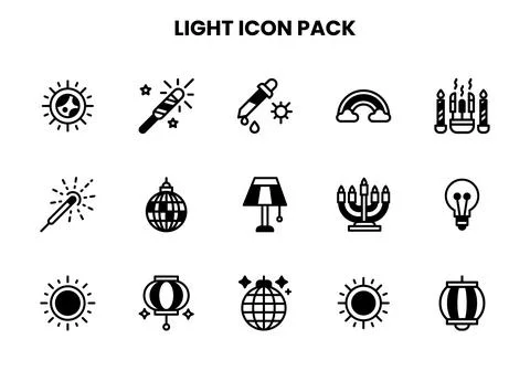 Light DuoTone Design Icons Pack Stock Illustration