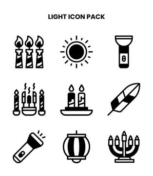 Light DuoTone UI Icons Pack Stock Illustration