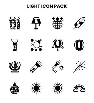 Light DuoTone Vector Icons Pack Stock Illustration
