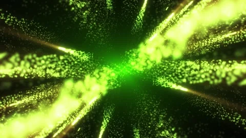 Light of dust particles creates beautiful bokeh and bright neon rays Stock Footage 305170468