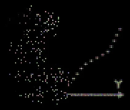 Light Dust Pixelated Halftone Dotted Function Plot Icon Ilustración de archivo