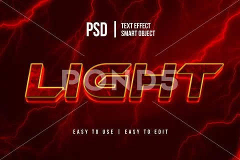 Light editable text with glow effect Modello PSD