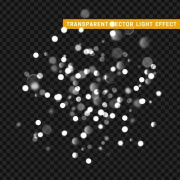 Light effect is bright sparkles bokeh, on transparent background Stock-Illustration