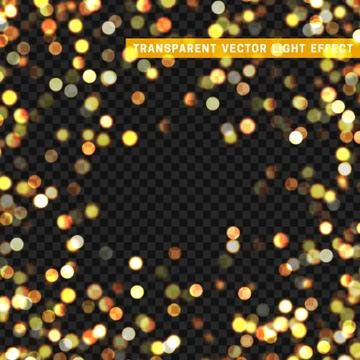 Light effect is bright sparkles bokeh, on transparent background Stock-Illustration