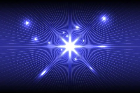 Light effect with a burning comet laser beam, meteor, shooting star Illustrazione stock