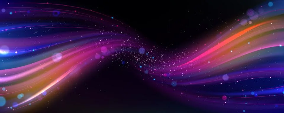 Light effect, colorful rainbow wave, magic flow Stock Illustration