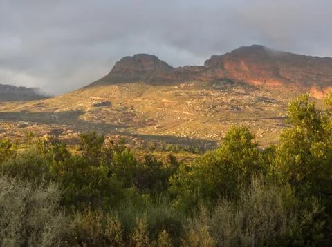 Light effect at dawn on a cloudy day in Northern Cape Stock Photos