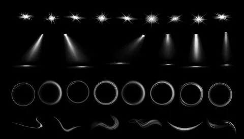 Light effect flare white shine vector glow line sparkle shine. White, lens, star Stock Illustration