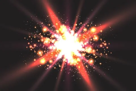 Light effect glow. Star flashed sequins. Abstract space background. Flash Highli Stock Illustration