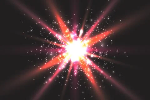 Light effect glow. Star flashed sequins. Abstract space background. Flash Highli Stock Illustration