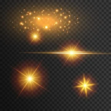 Light effect glow. Star flashed sequins. Abstract space background. Flash Highli Stock Illustration