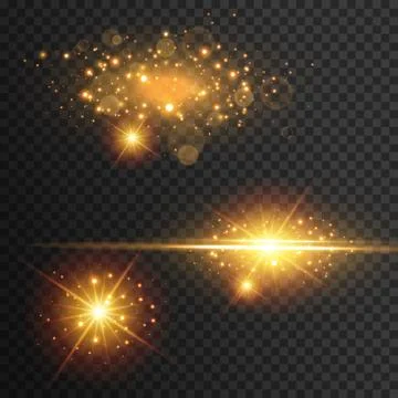 Light effect glow. Star flashed sequins. Abstract space background. Flash Highli Stock Illustration