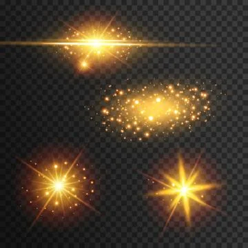 Light effect glow. Star flashed sequins. Abstract space background. Flash Highli Illustrazione stock