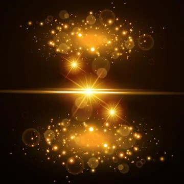 Light effect glow. Star flashed sequins. Abstract space background. Stock-Illustration