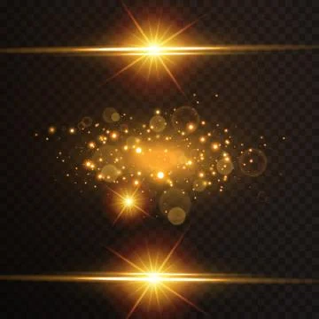 Light effect glow. Star flashed sequins. Abstract space background. Stock Illustration