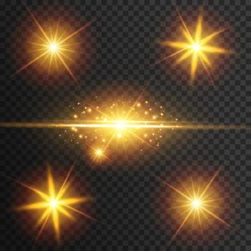 Light effect glow. Star flashed sequins. Abstract space background. Stock Illustration