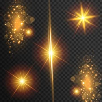 Light effect glow. Star flashed sequins. Abstract space background. Flash Highli Stock Illustration