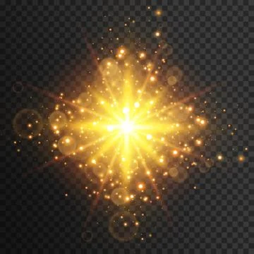 Light effect glow. Star flashed sequins. Abstract space background. Stock Illustration