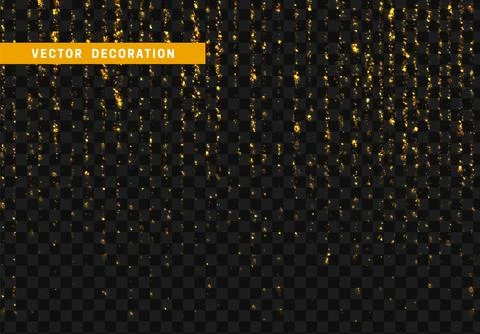 Light effect golden glitter. Background bright gold shining particles isolate Illustrazione stock