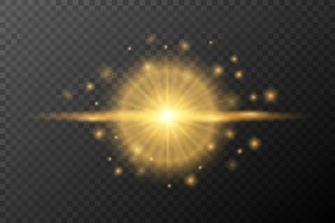 Light effect Golden isolated flare explosion shiny dust line solar flare spar 스톡 일러스트