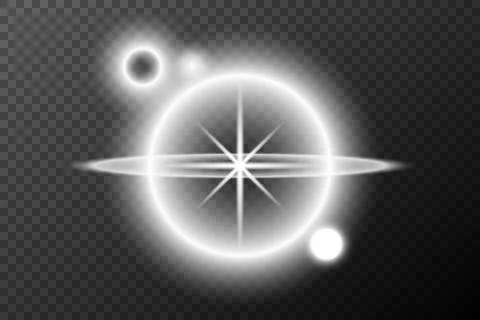 Light effect isolated flare explosion shiny dust line solar flare spark star Stock Illustration