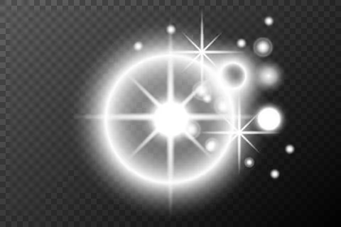 Light effect isolated flare explosion shiny dust line solar flare spark star Stock Illustration