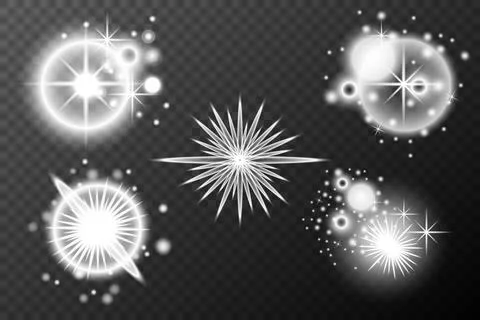 Light effect isolated flare explosion shiny dust line solar flare spark star  Stock Illustration