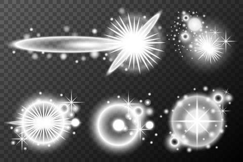 Light effect isolated flare explosion shiny dust line solar flare spark star  Stock Illustration