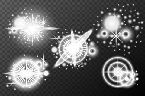 Light effect isolated flare explosion shiny dust line solar flare spark star  Stock Illustration