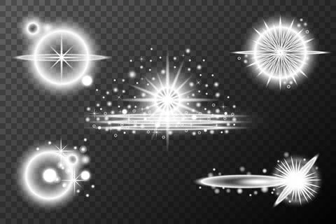 Light effect isolated flare explosion shiny dust line solar flare spark star  Stock Illustration