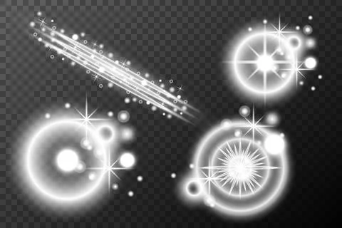 Light effect isolated flare explosion shiny dust line solar flare spark star  Stock Illustration